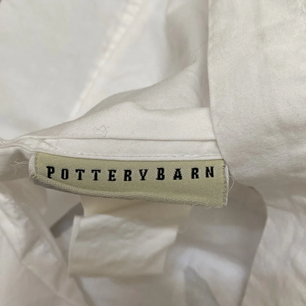 Pottery barn white standard pillow sham with quilted detailing
